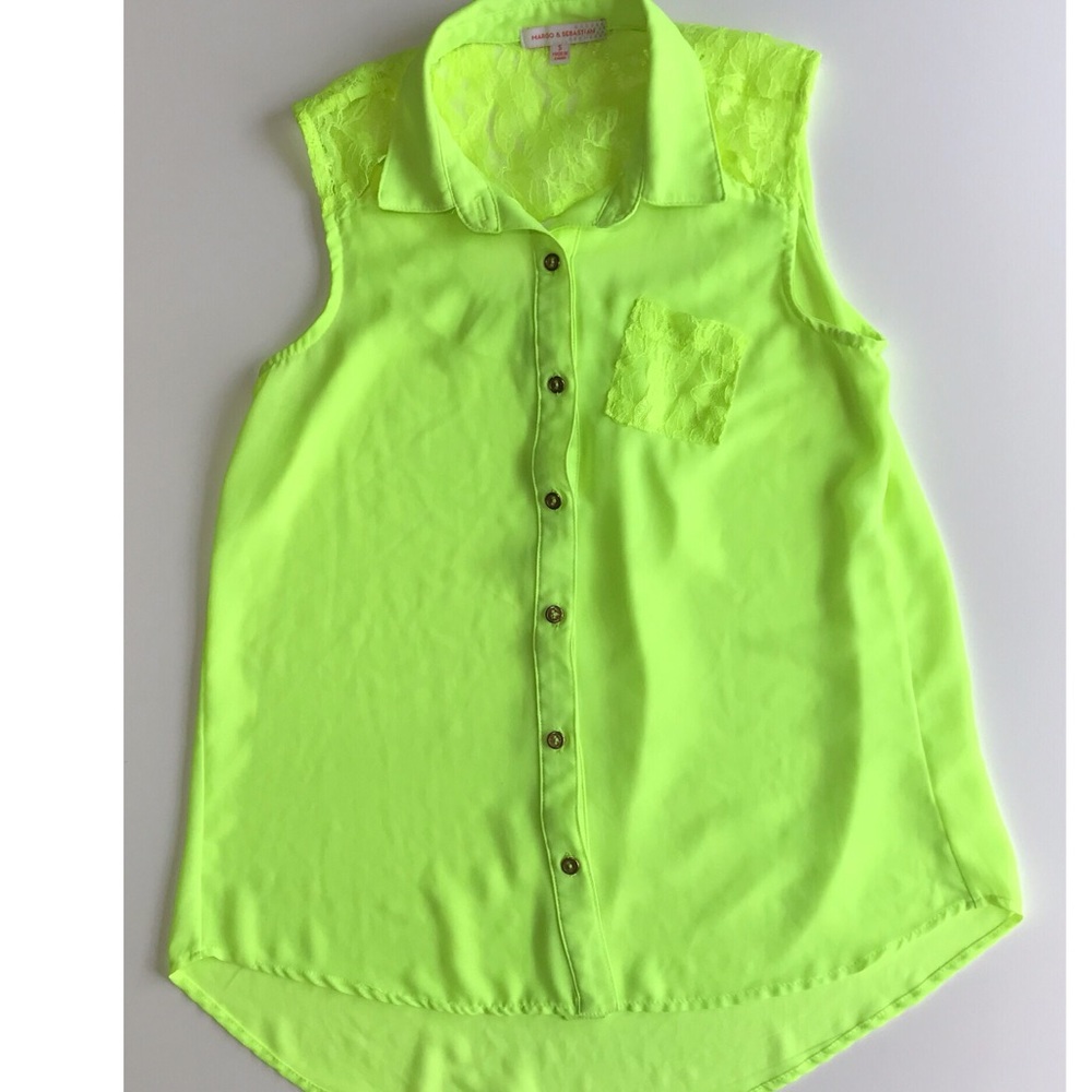 Bright yellow sheer tank from Margo & Sebastian